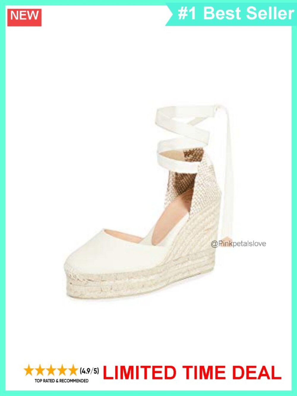 Wedge Platform Espadrilles Canvas Jute Rounded Toe Slip-On Sandals